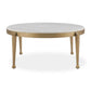 Tylan - Round Marble Coffee Table - Brass / White