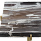 Rowman - Petrified Wood Accent Table - Bronze