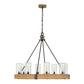 Palm Royal - 8 Light Indoor-Outdoor Chandelier - Black / Light Brown