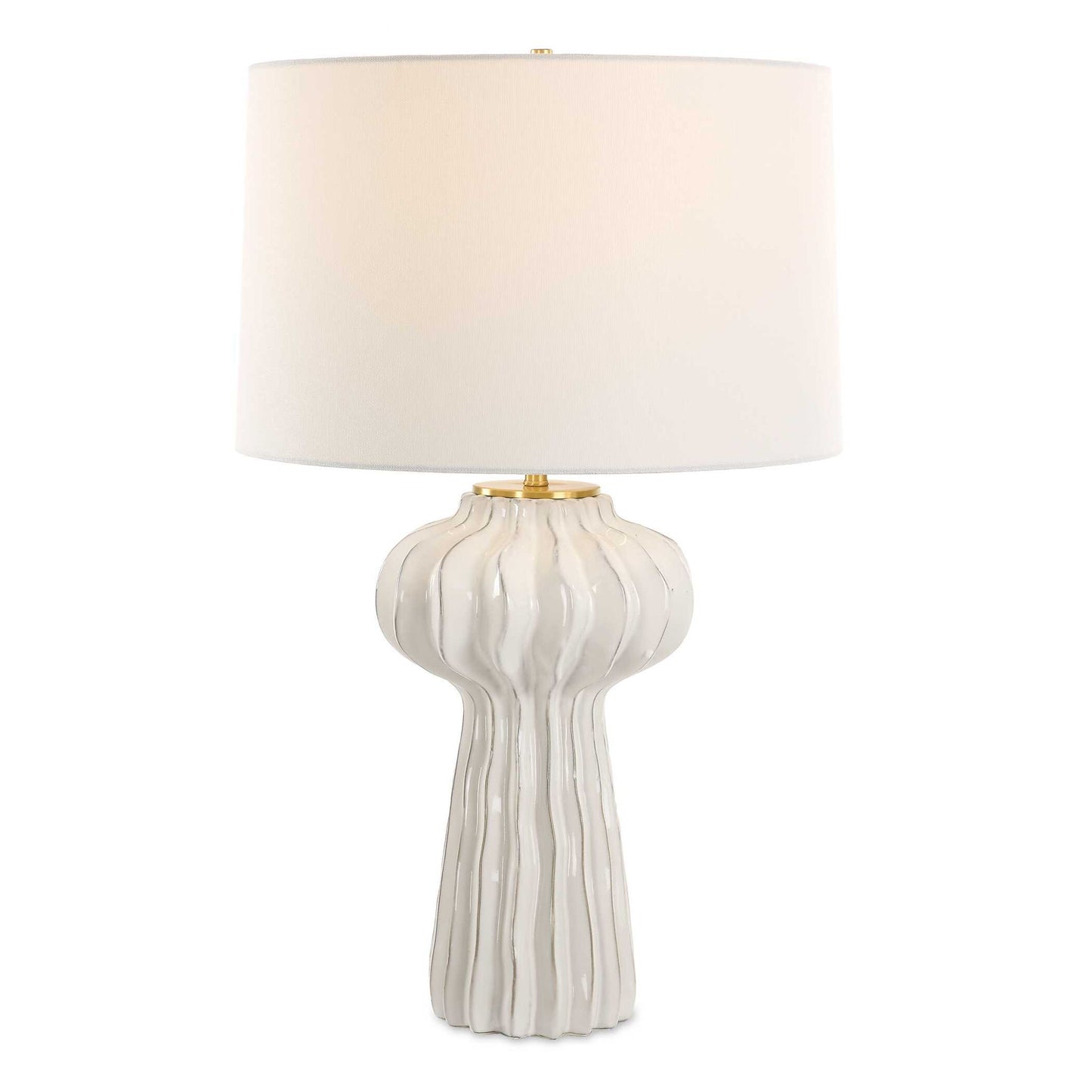 Wrenley - Ridged Table Lamp - White