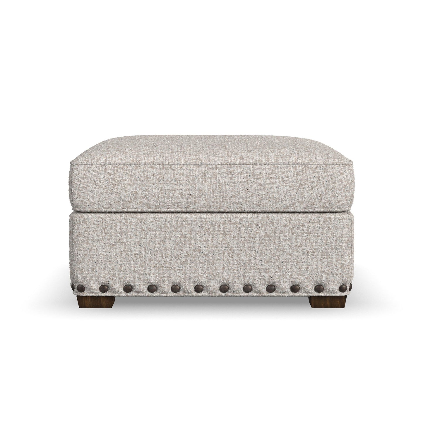 Milo - Fabric Cocktail Ottoman With Nailhead Trim