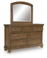 Feddinger - Dresser And Mirror - Medium Brown