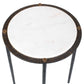 Wren - Round Marble Accent Table - Bronze / White