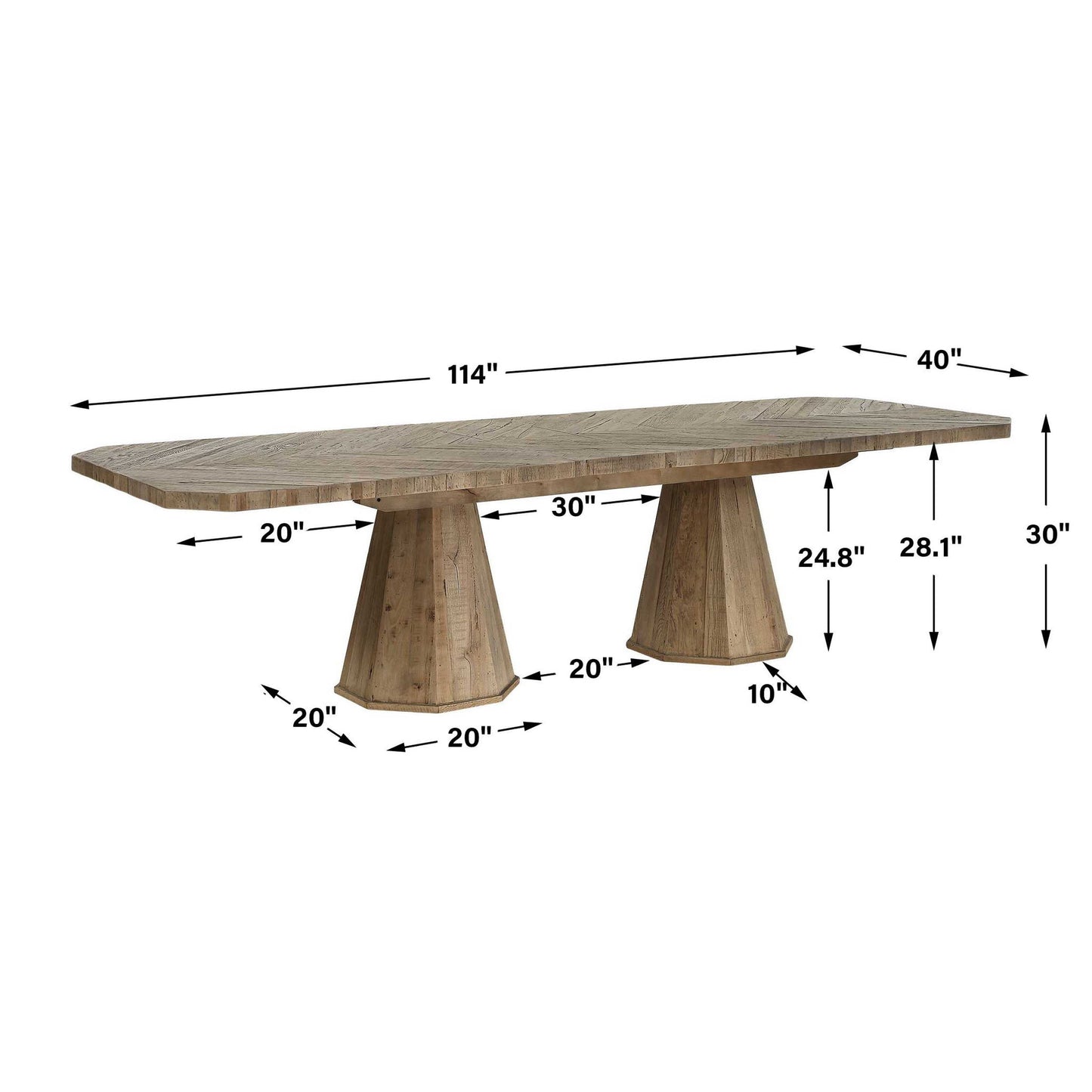 Caledon - Reclaimed Dining Table - Oak