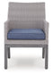 Half Moon Beach - Arm Chair With Cushion (Set of 2) - Blue / Gray