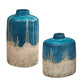 Coastal Cascade - Indoor-Outdoor Vases (Set of 2) - Blue / White