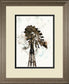 Watercolor Windmill By Ladder - Framed Print Wall Art - Beige