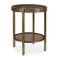 Cusano - Round Dark Marble Accent Table - Brass / Brown