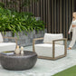 Remsen - Outdoor Lounge Chair - Dark Gray / White