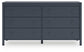 Simmenfort - Six Drawer Dresser - Navy Blue