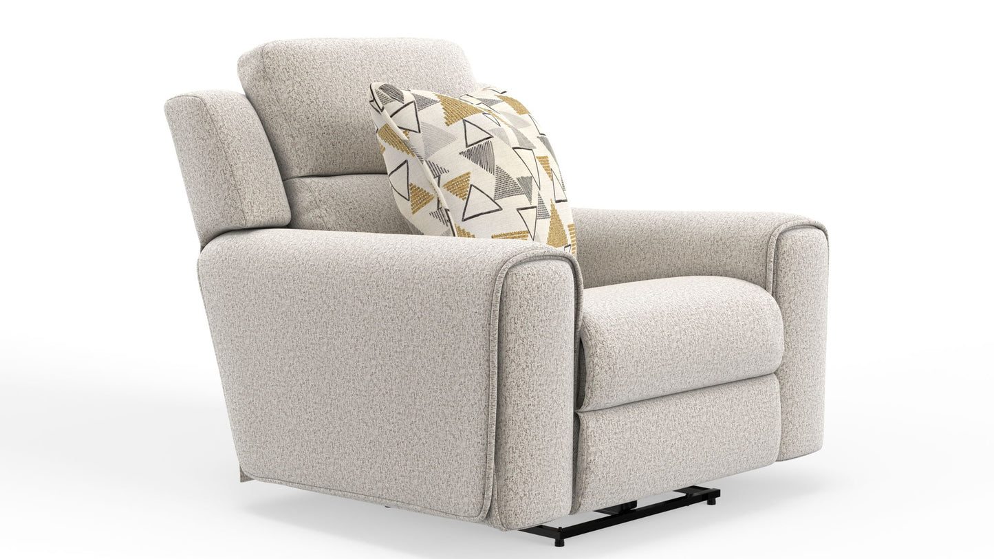 Micah - Power Headrest Power Deep Seat Lay Flat Recliner - Oatmeal