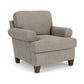 Moxy - Fabric Arm Chair, T-Shaped Seat Cushion, Curved Sock Arms
