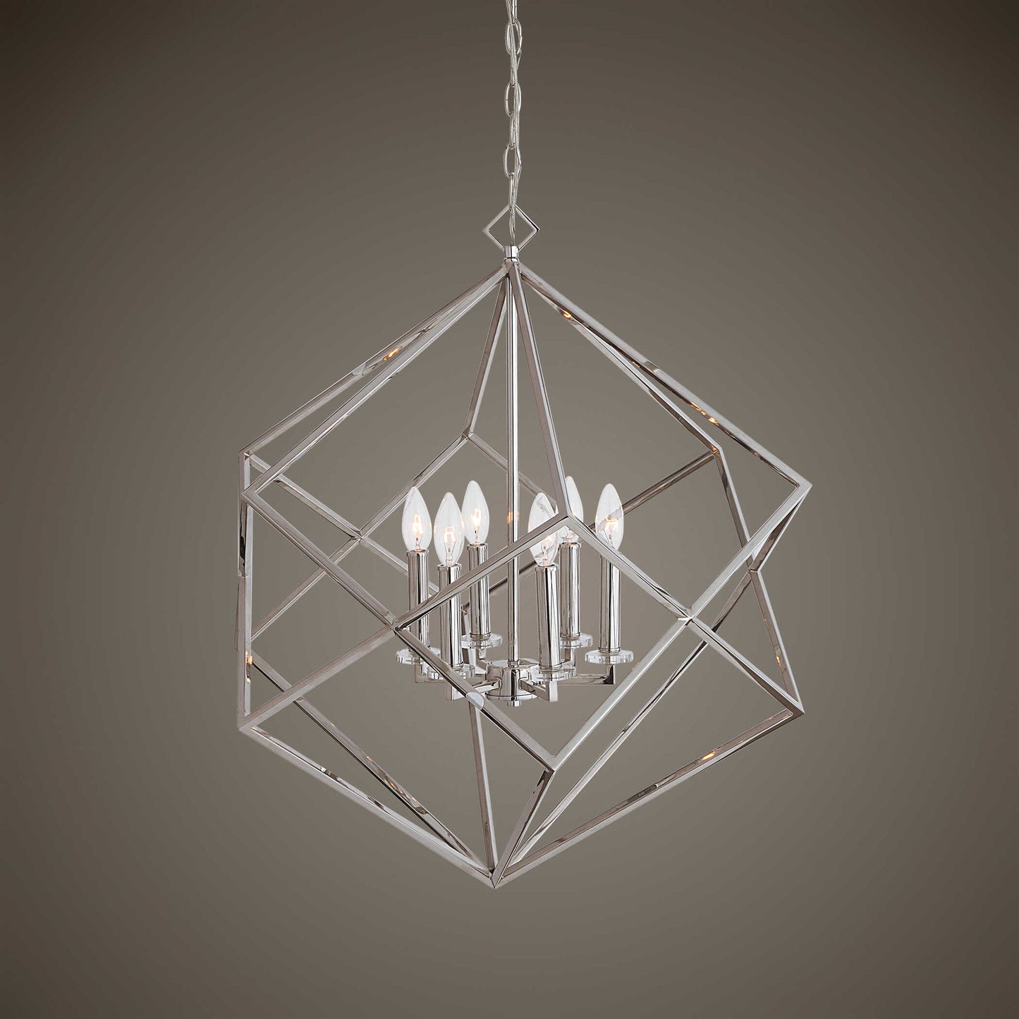Euclid - 6 Light Cube Pendant - Nickel