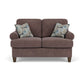 Moxy - Fabric Loveseat, T-Shaped Seat Cushion, Curved Sock Arms