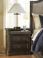Wickenger - Two Drawer Night Stand - Dark Brown