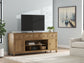 Sharlance - XL TV Stand With Fireplace Option - Light Brown