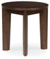 Korestone 2 - Round End Table - Dark Brown