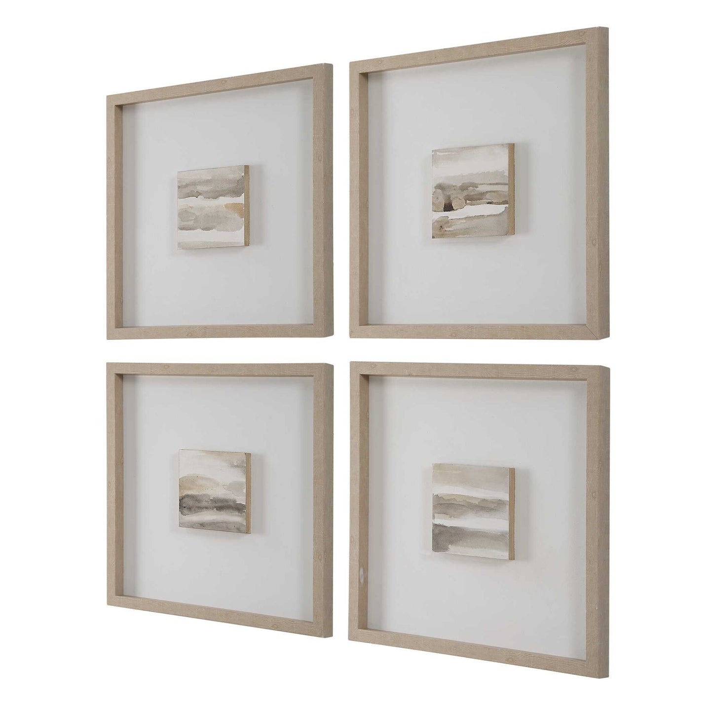 Studying Sepia - Hand Painted Canvases (Set of 4) - Light Brown