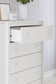 Hallityn - Five Drawer Chest - White