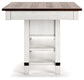 Valebeck - Rect Dining Room Counter Table With Wine Rack
