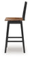 Wildenauer - Tall Swivel Barstool (Set of 2) - Brown / Black