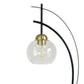 "Eclipse Aura" Metal Table Lamp With Glass Globe (Set of 2) - Matte Black / Gold / Clear Glass