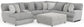 Abraxas - 6 Piece Power Reclining Sectional With Lay-Back Chaise, 2 Reclining Seats, And Included Cocktail Ottoman (LSF Chaise) - Moonstruck