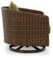 Horizon Hall - Swivel Lounge With Cushion - Brown / Green