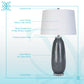 Crystal Breeze Art Glass & Crystal Table Lamp (Set of 2) - Gray Cloud / Clear Crystal