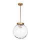 Gaia - 1 Light Watered Glass Pendant - Brass