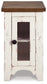 Wystfield - Chair Side End Table - White / Brown