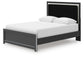 Zuraleus - 4 Pc. - Queen Upholstered Bed With Roll Slats, Dresser, Mirror And Nightstand - Black