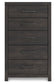 Hollivern - Five Drawer Chest - Dark Gray