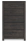 Hollivern - 4 Pc. - Twin Panel Storage Bed, Dresser, Mirror And Chest - Dark Gray