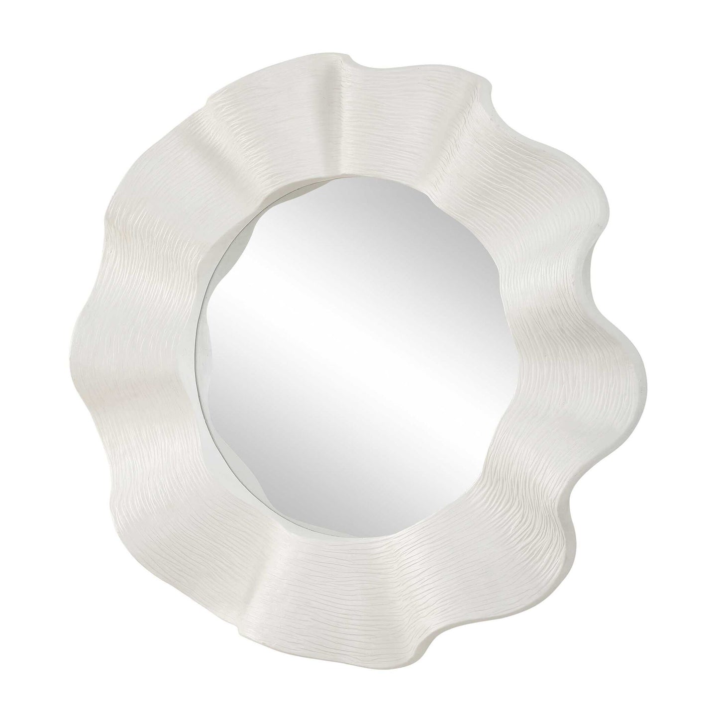 Wave Length - Round Mirror - White