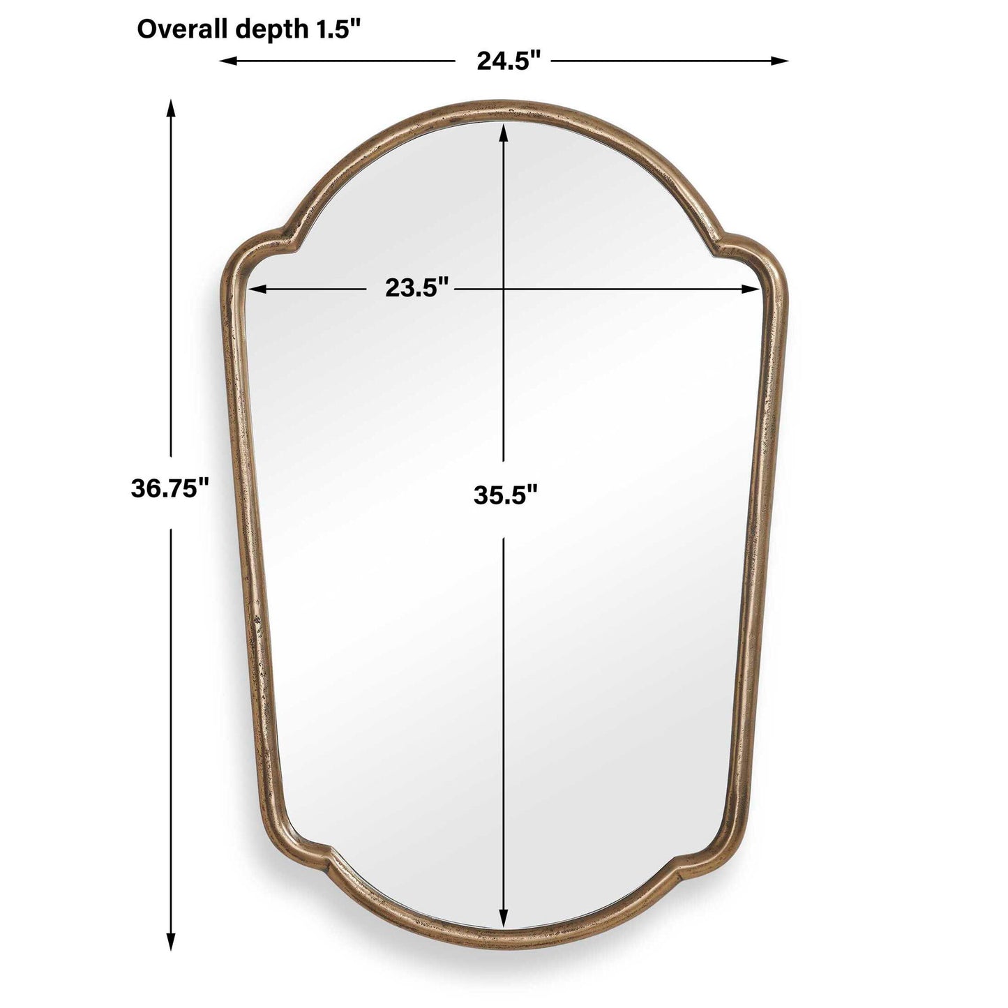 Naomi - Mirror - Antique Brass