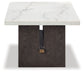 Burkhaus - Rectangular Cocktail Table - White / Dark Brown