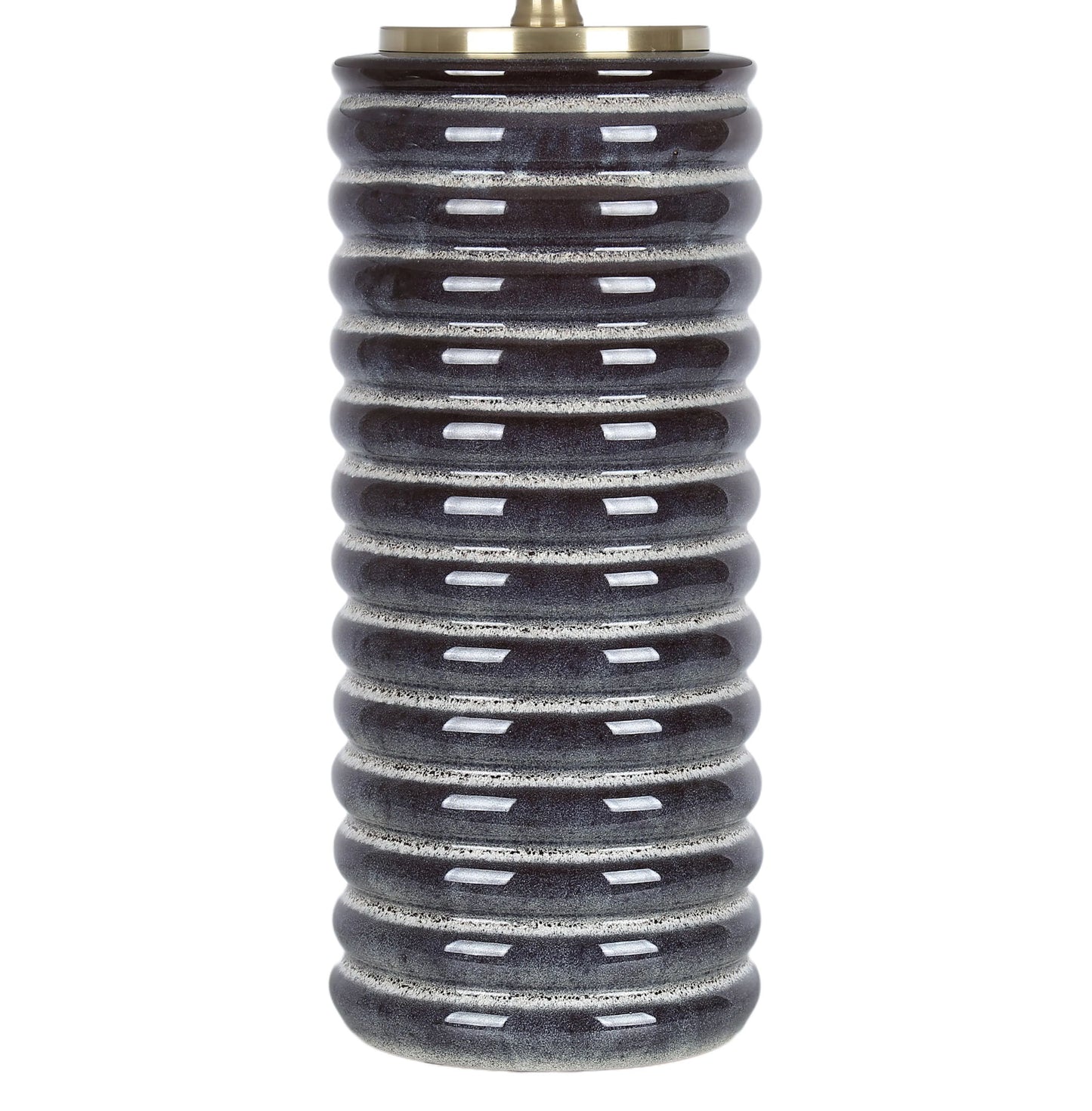 Ripple Charcoal Ribbed Ceramic Table Lamp (Set of 2) - Speckled Charcoal