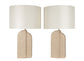 Sculpted Sandstone Ceramic Table Lamp (Set of 2) - Natural Rock