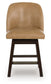 Neymorton - Upholstered Swivel Faux Leather Barstool (Set of 2) - Dark Grayish Brown