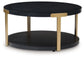 Shylore - Occasional Table Set (Set of 3) - Black / Brass Finish