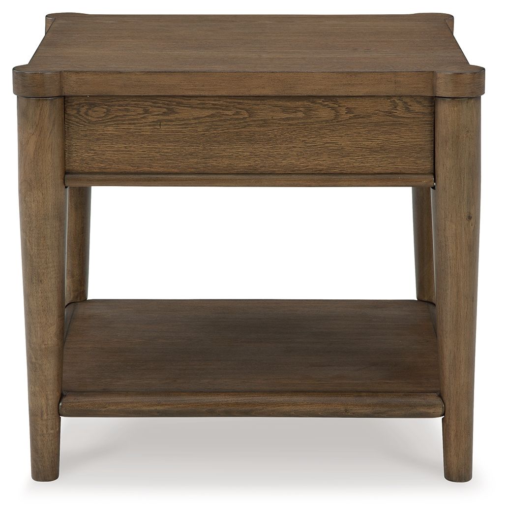 Roanhowe - Rectangular End Table - Brown