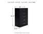 Finch - Five Drawer Chest - 46" Height - Black