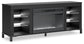 Cayberry - TV Stand With Fireplace - Black