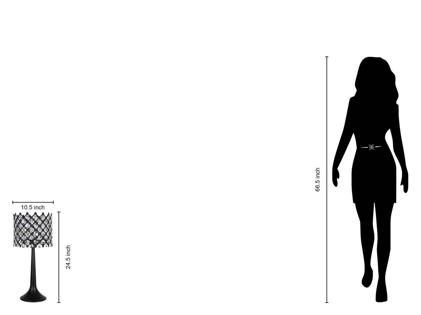 "Crystal Lattice Radiance" Metal And Crystal Table Lamp (Set of 2) - Matt Black / Clear Crystal