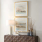 So Golden - Abstract Landscape Prints (Set of 2) - Black / Blue / Brass / Gold / Gray / Pink / White