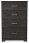 Belachime - Four Drawer Chest - Charcoal