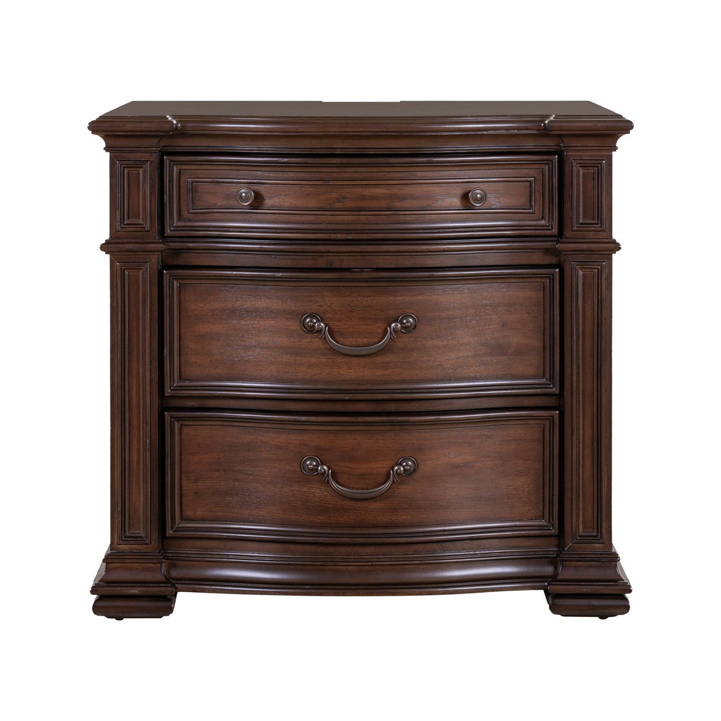 Providence Park - Bedside Chest With Charging Station - Chateau Brown