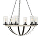 Edgecomb - 6 Light Indoor-Outdoor Chandelier - Black / Gray
