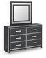 Zuraleus - 4 Pc. - Queen Upholstered Bed With Roll Slats, Dresser, Mirror And Nightstand - Black